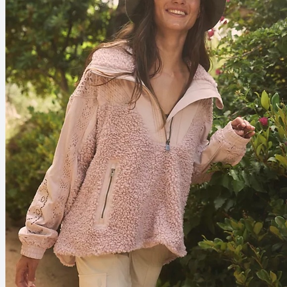 Free People Jackets & Blazers - Last One Free People Care FP Seaside Fleece Mauve
